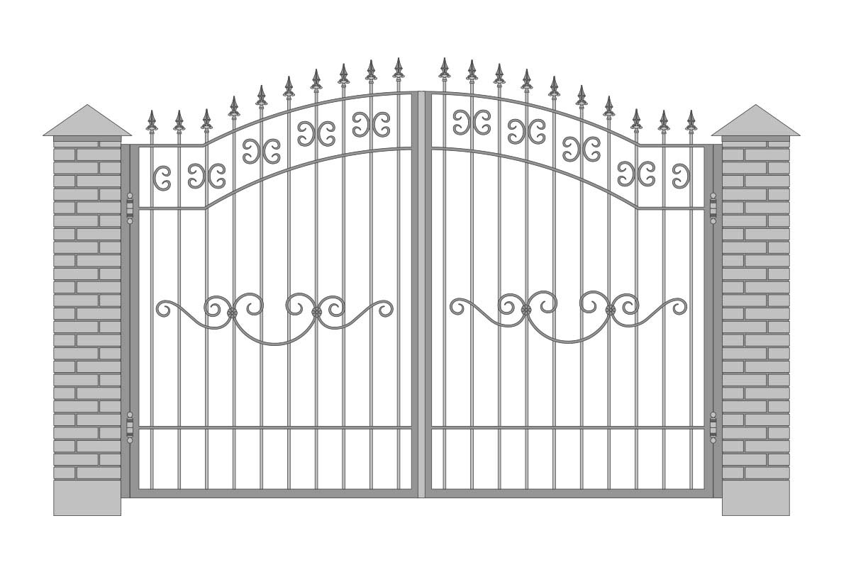 Открытые арочные ворота с шириной 3400 мм, рисунок 2